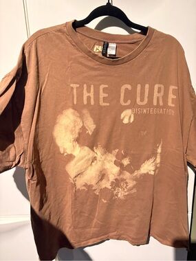 The Cure Divided Brown Graphic Band Tee